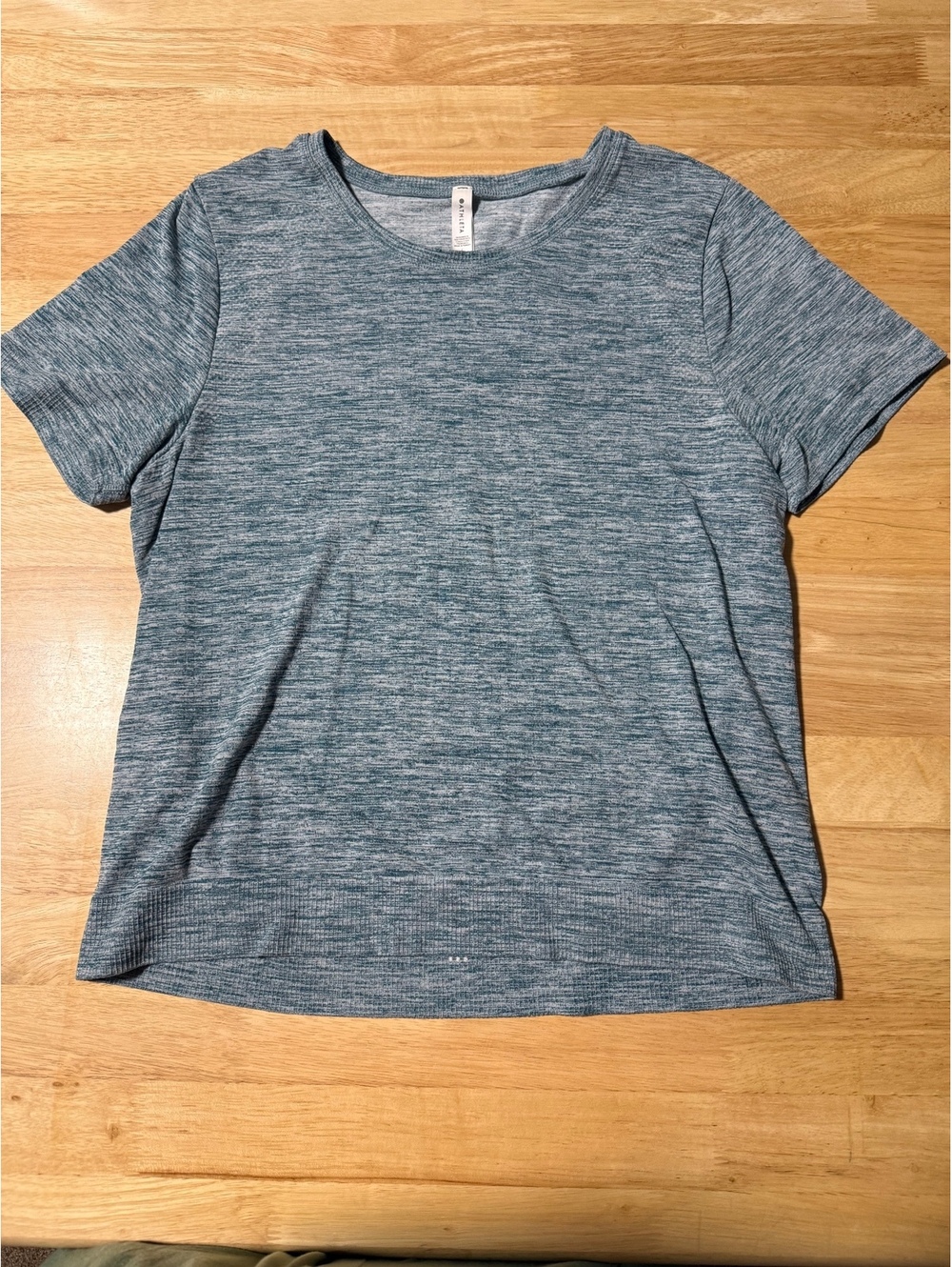 Athleta Women’s In Motion Tee Large Heathered Blue Short Sleeve Active Top